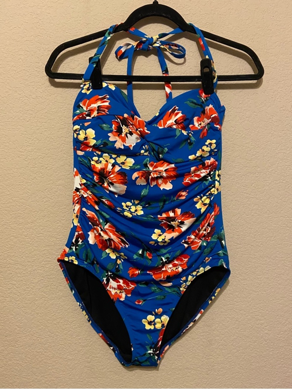 Lauren Ralph Lauren Havana Floral twist bandeau One-Piece Sz 10 halter underwire